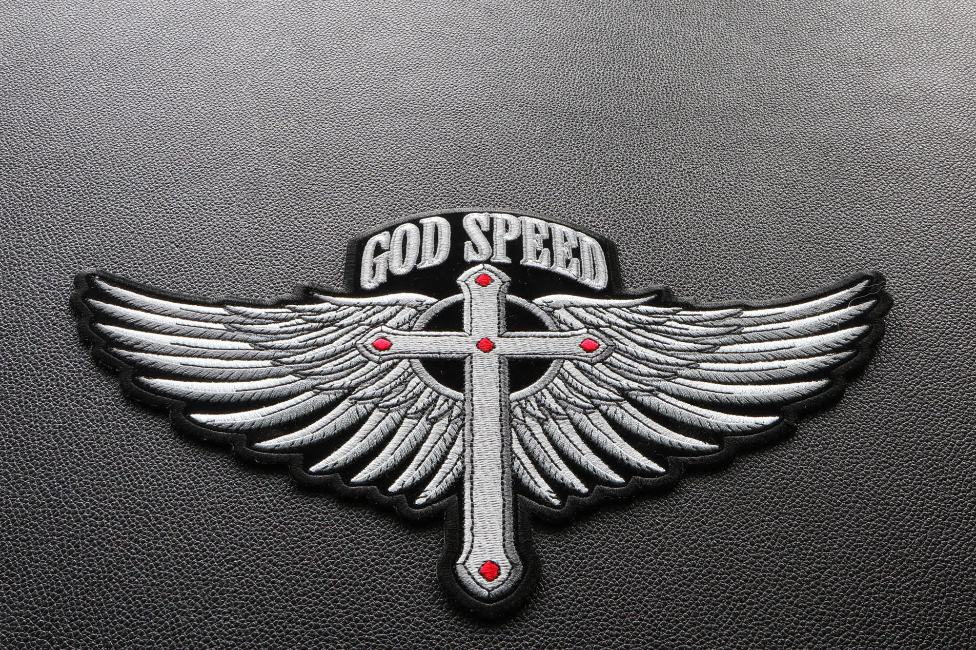 God Speed Cross and Wings Patch Christian Patch - Proudly Represent Your Beliefs and Nation ( 4 x 2  inches )